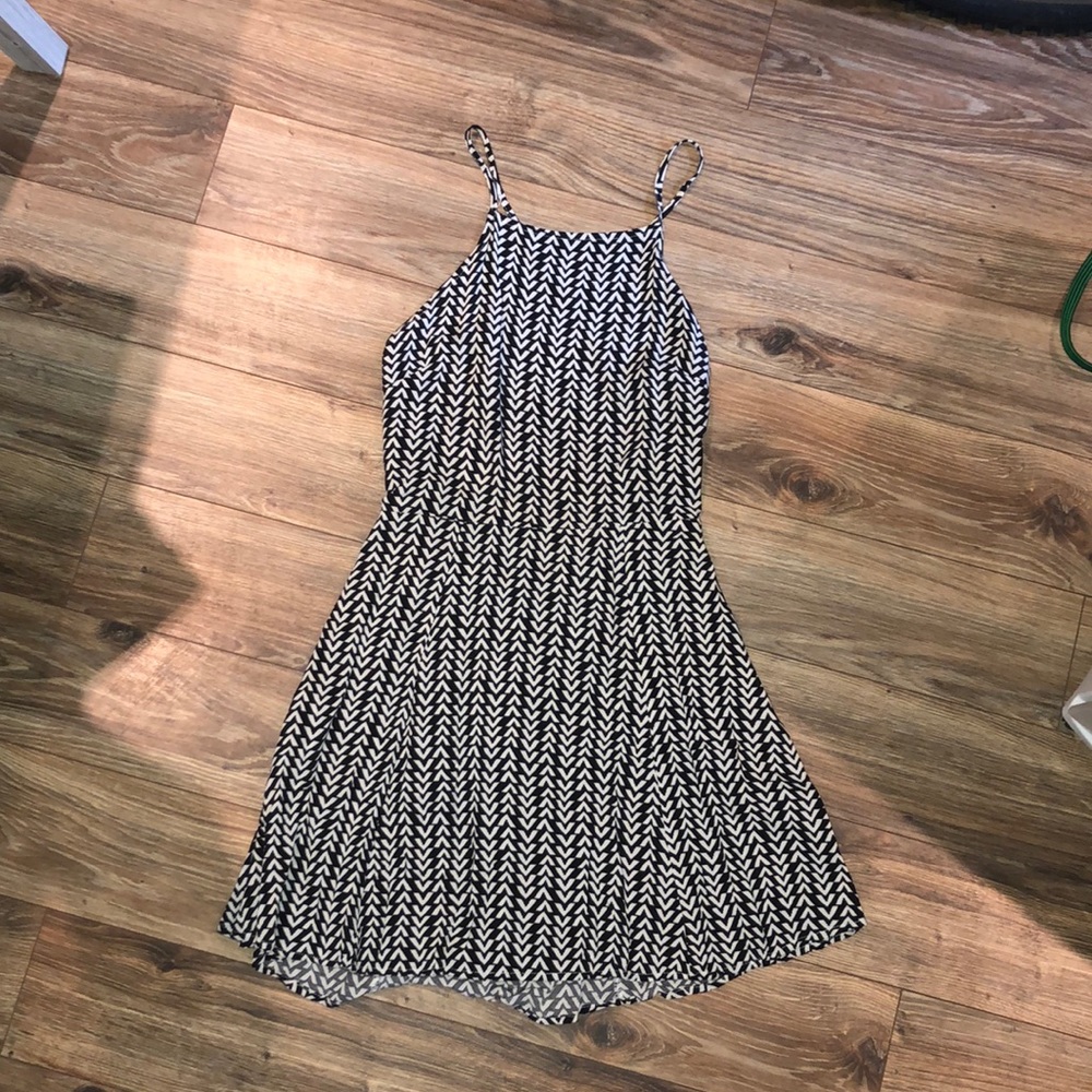 pacsun high neck skater dress criss cross back